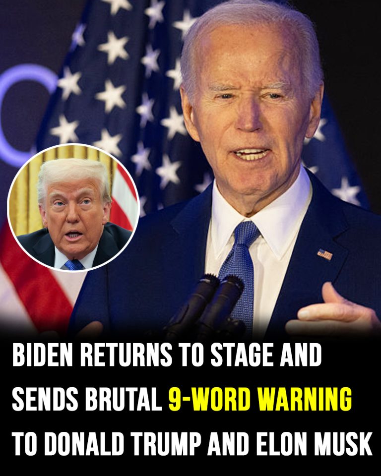 iden returns to stage with brutal warning for Donald Trump and Elon Musk